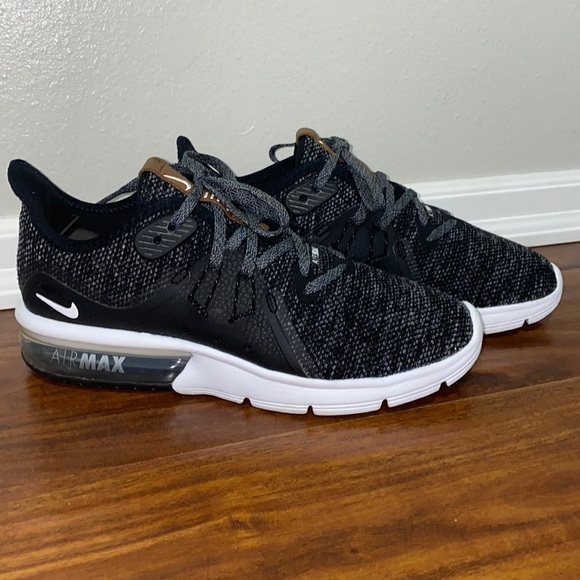 Nike Shoes - NIKE AIR MAX SEQUENT 3 Black Running Shoes Size 6